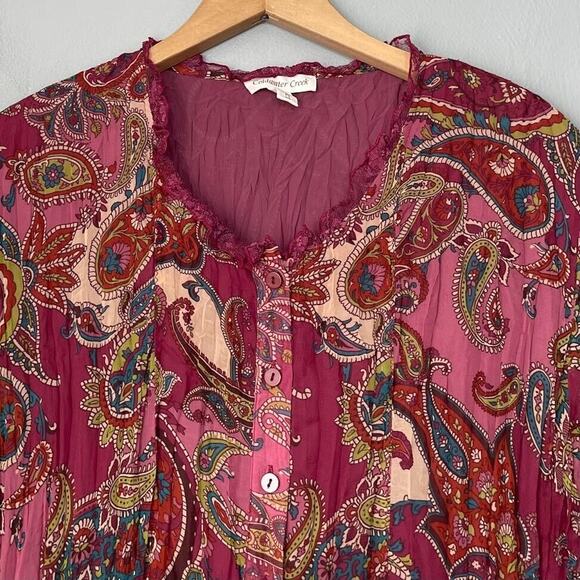 Coldwater Creek Size PS Petite Small Chiffon Crinkle Blouse Fairycore Romantic - Picture 3 of 9